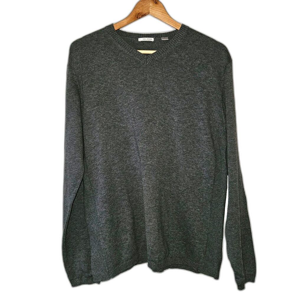 HALOGEN Women's 100% Cotton Pullover Sweater Gray Normcore Large